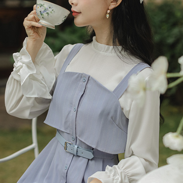 Pansy Striped Jumper Skirt Set_A0043